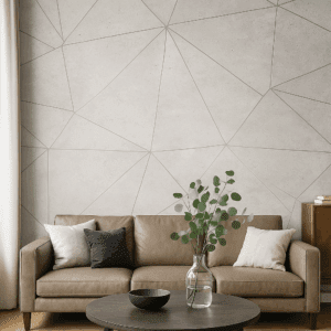 Vinilo geométrico efecto cemento gris