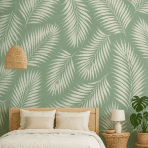 Vinilo Hojas de Palma Blancas