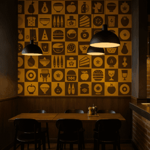 Vinilo decorativo con iconos de comida
