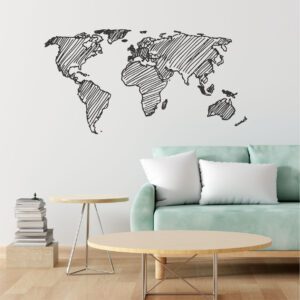 Mapamundi Simples Líneas