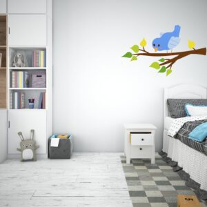 Pájaro Azul Sobre una Rama