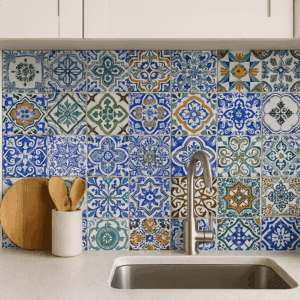 Vinilo autoadhesivo estilo azulejo vintage andaluz