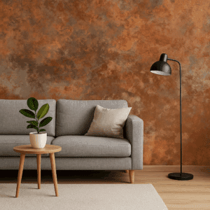 Vinilo impreso efecto óxido texturizado con matices multicolor