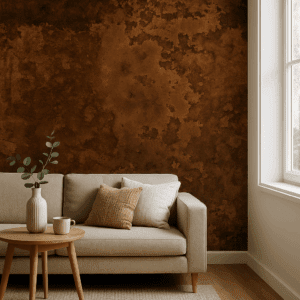 Vinilo impreso efecto óxido oscuro para estilo industrial moderno