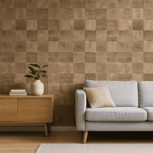 Vinilo efecto madera envejecida y texturizada para paredes