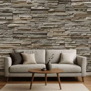 Vinilo imitación piedra laja 3D Mixto