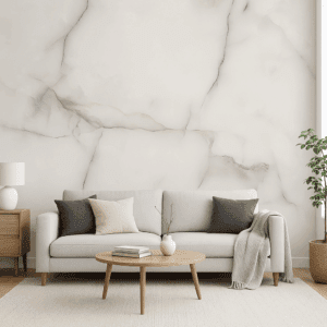 Vinilo Mármol Blanco con Vetas Grises