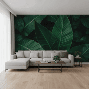 Mural Hojas Oscuras Elegantes