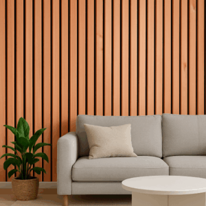 Mural vinílico listones de madera clara para pared