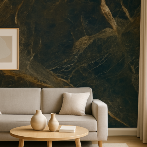 Vinilo mármol oscuro lujo con vetas claras