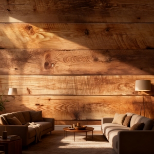 Vinilo Listones Rústicos Madera Quemadas Horizontales