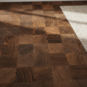 Vinilo para Piso Parquet Cuadrado Oscuro Efecto Madera