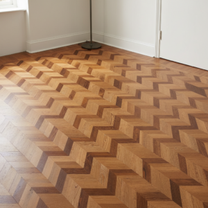 Vinilo para Piso Parquet Moderno Claro Diseño Geométrico