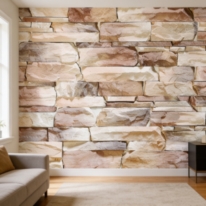 Vinilo Adhesivo Símil Piedra Murete Beige Clásico